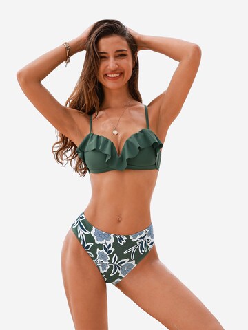 Cupshe Push-up Bikini in Grün: Vorderseite