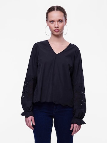 PIECES Blouse 'JABBY' in Zwart: voorkant