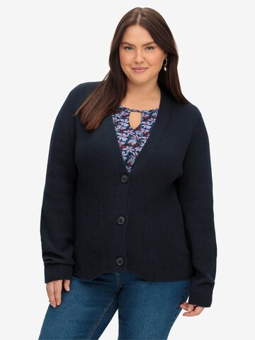 SHEEGO Knit Cardigan in Blue: front