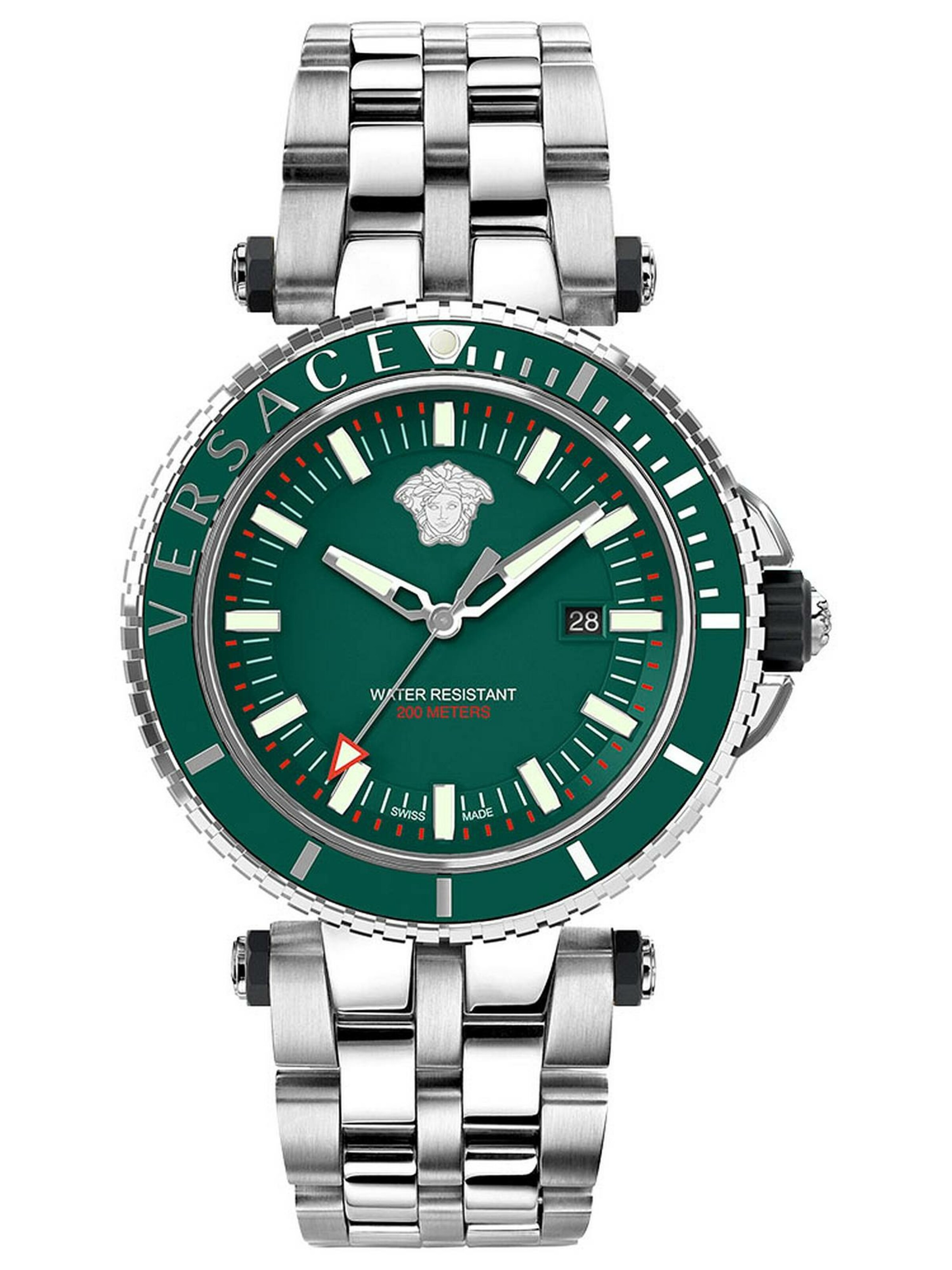 VERSACE Uhr 'V-Race Diver' in Grün: Vorderseite