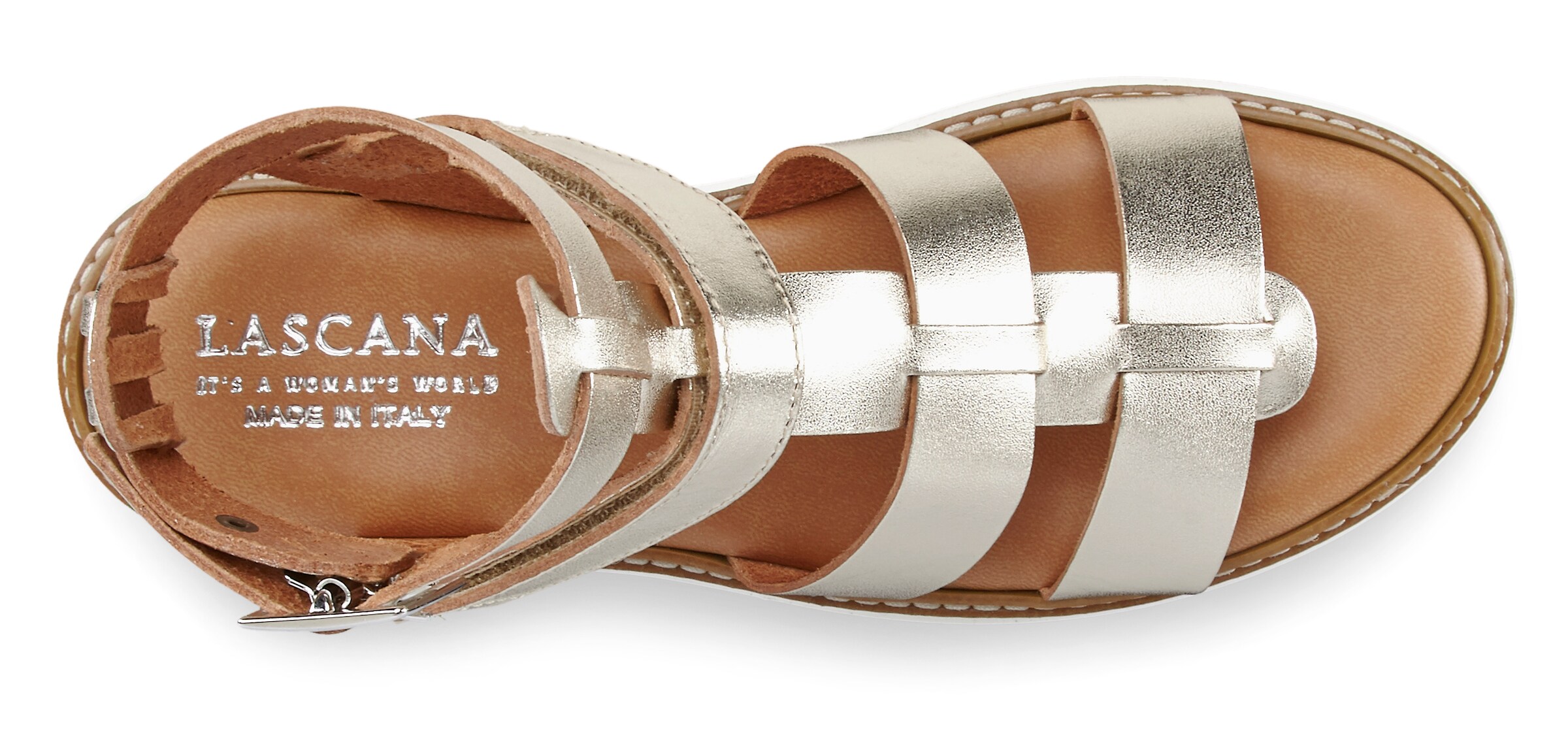 LASCANA Strap sandal in Gold