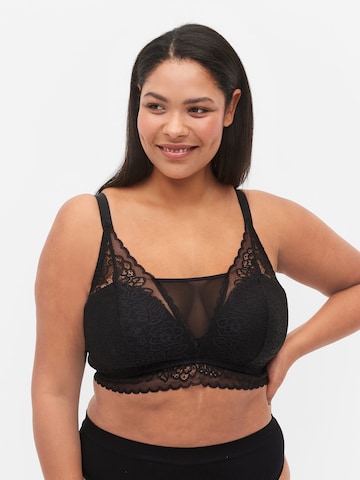 Devoted by Zizzi Triangle Bra 'LFINI' in Black: front