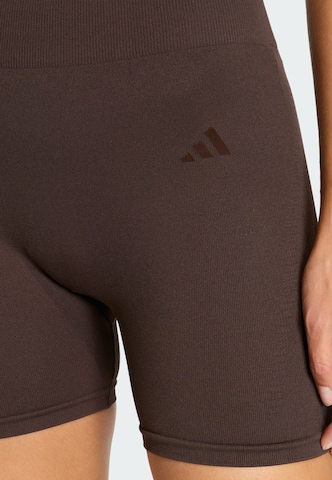 ADIDAS PERFORMANCE Skinny Sportshorts 'Essentials' in Braun