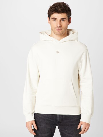 Calvin Klein Jeans Sweatshirt in Weiß: predná strana