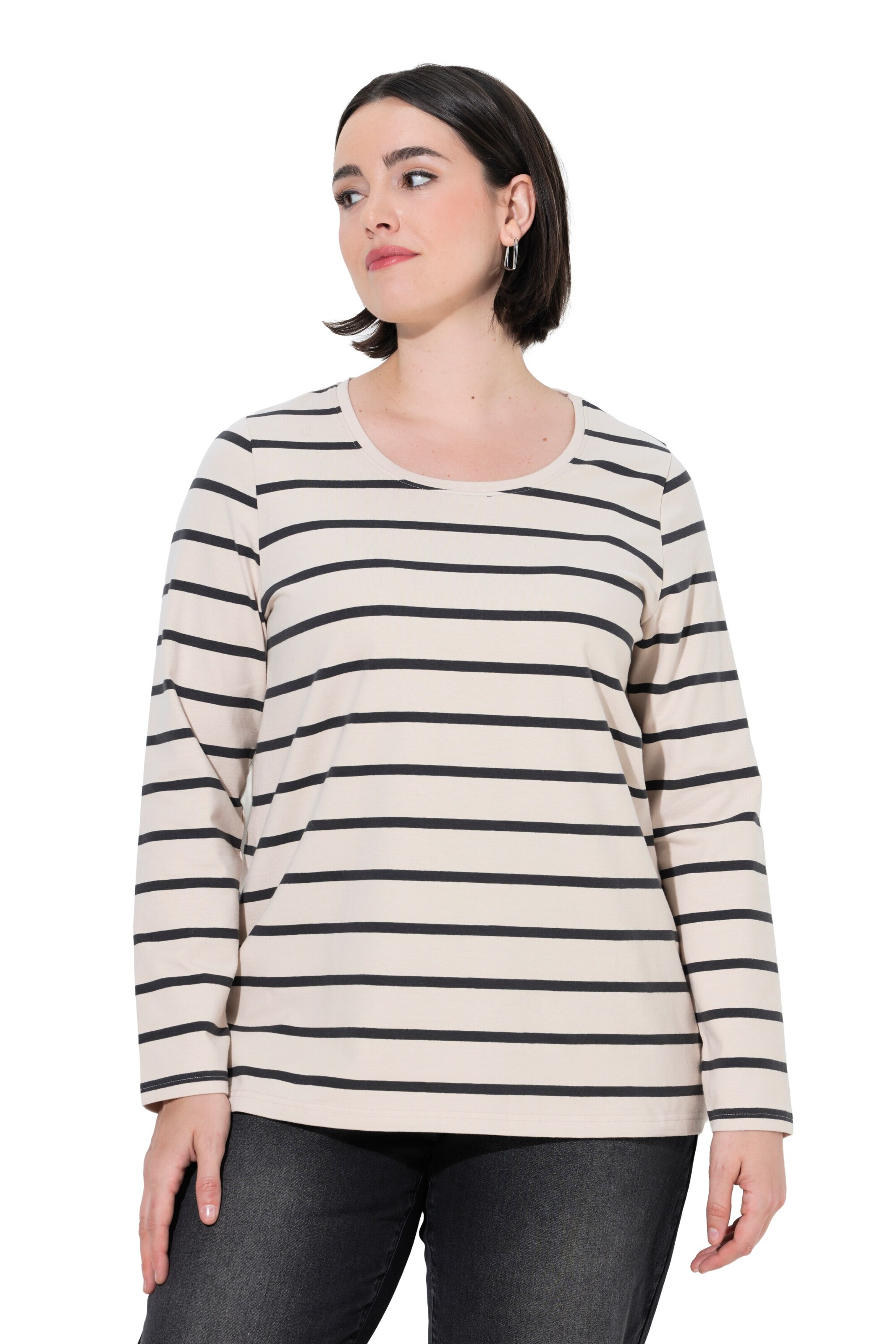 Ulla Popken Shirt in Beige: voorkant