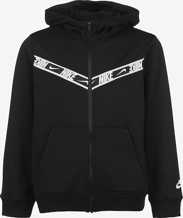 Nike Sportswear Zip-Up Hoodie 'Repeat' in Black: front