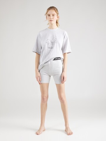Karl Lagerfeld Pyjama 'Ikonik 2.0' in Grau: Vorderseite