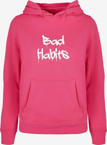 Merchcode Sweatshirt 'Bad Habits' in Pink: predná strana