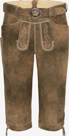 Coupe slim Pantalon folklorique SPIETH & WENSKY en marron : devant