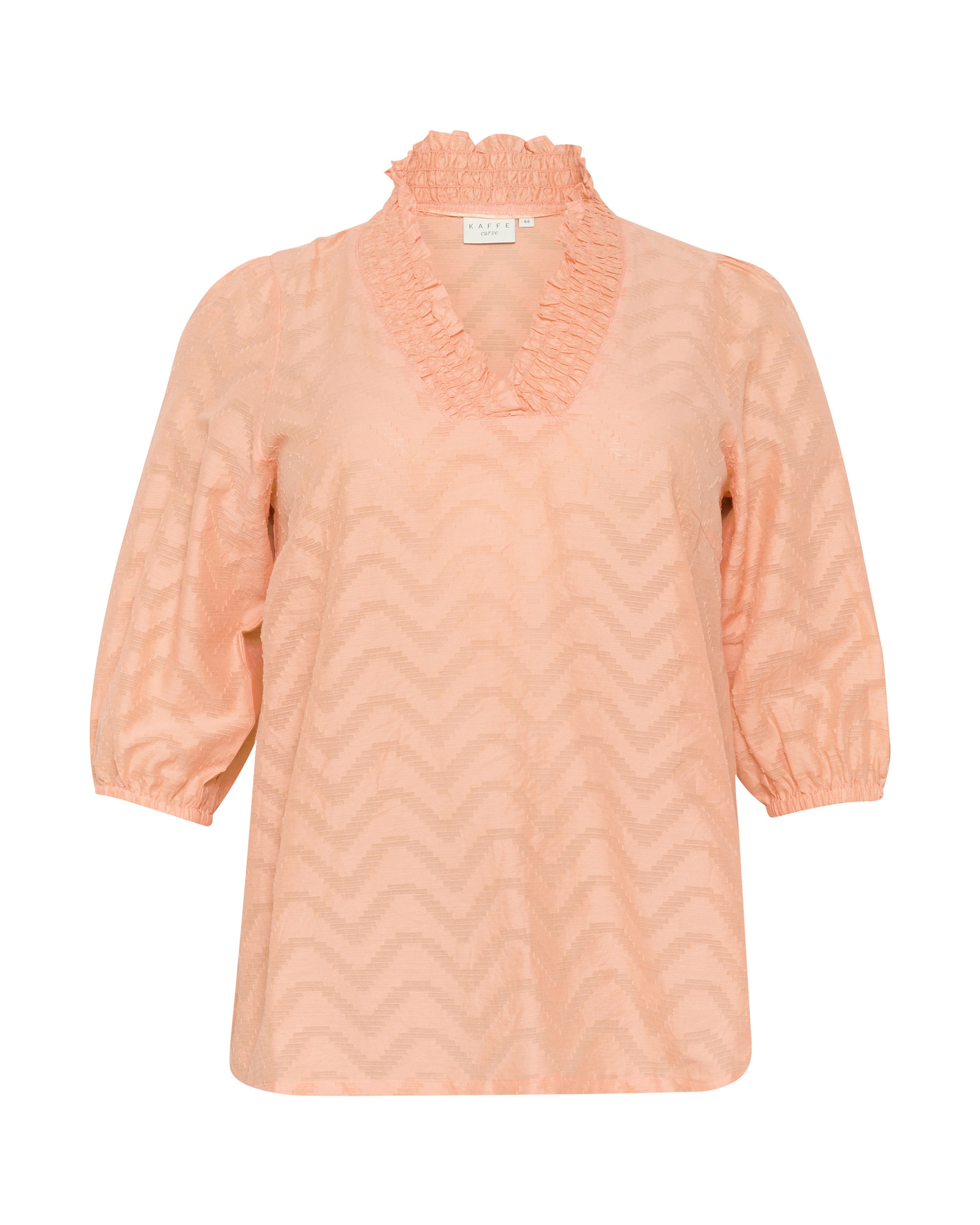 KAFFE CURVE Blouse 'Vitana' in Oranje: voorkant