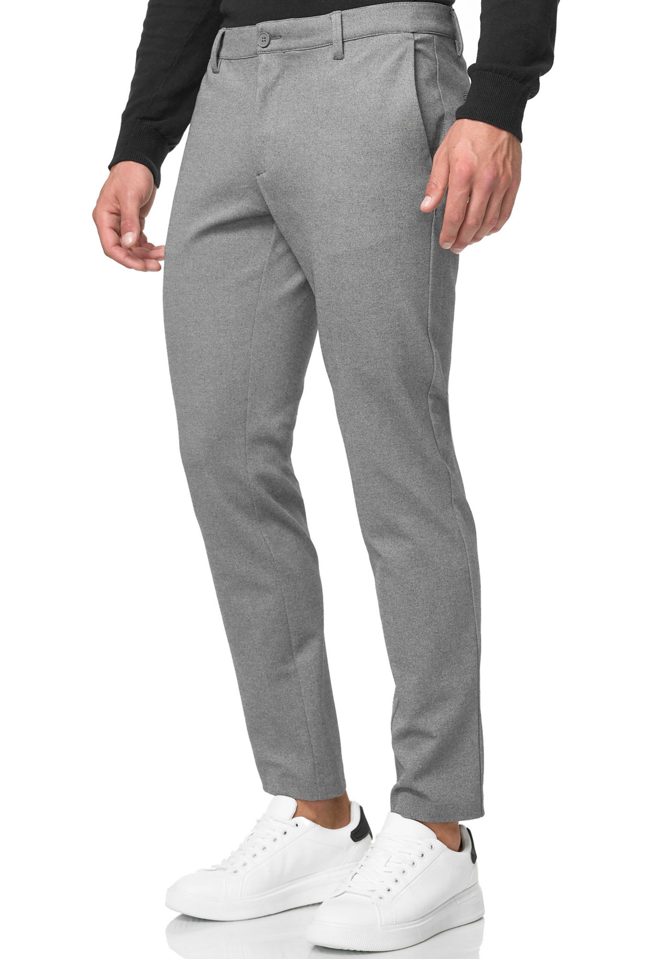 INDICODE JEANS Regular Chino Pants in Grey