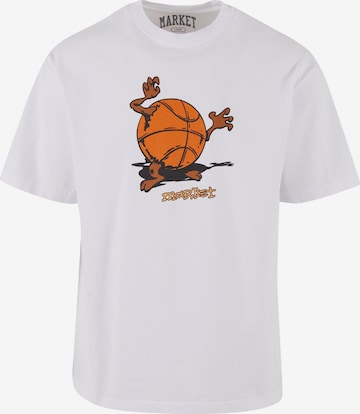 MARKET Shirt 'Devil Ball' in Wit: voorkant