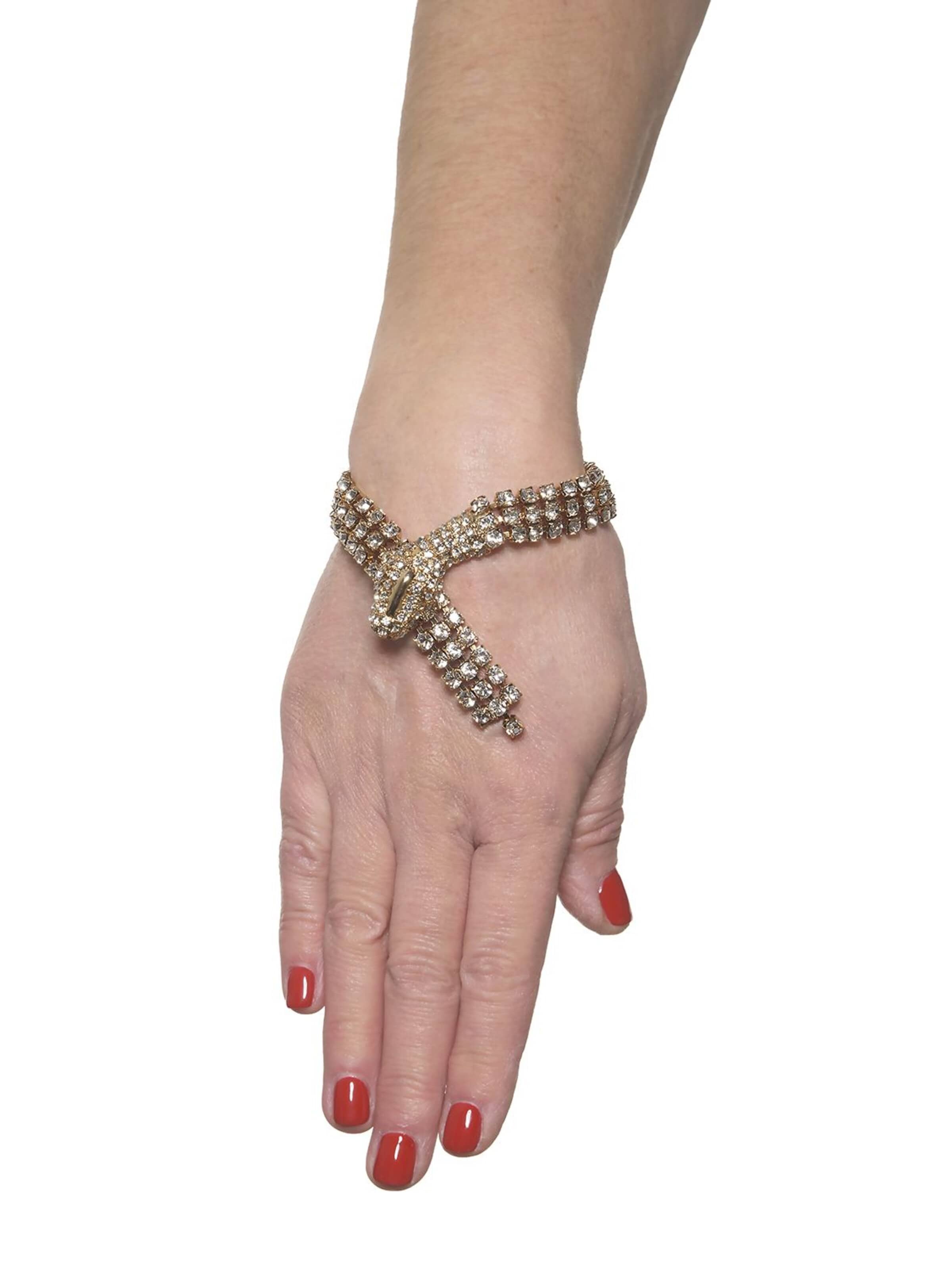 zelts Addicted2 Rokassprādze 'Eltanin bracciale serpente placcato oro con strass Swarovski'
