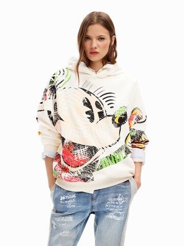 Desigual Sweatshirt 'Mickey Mouse' in Weiß: predná strana