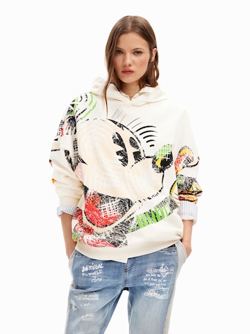 Sweat-shirt 'Mickey Mouse' Desigual en blanc : devant