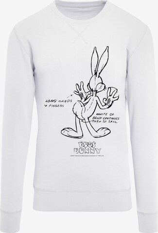 Felpa 'Looney Tunes Bugs Bunny' di F4NT4STIC in bianco: frontale