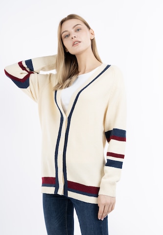 Cardigan DreiMaster Maritim en beige : devant