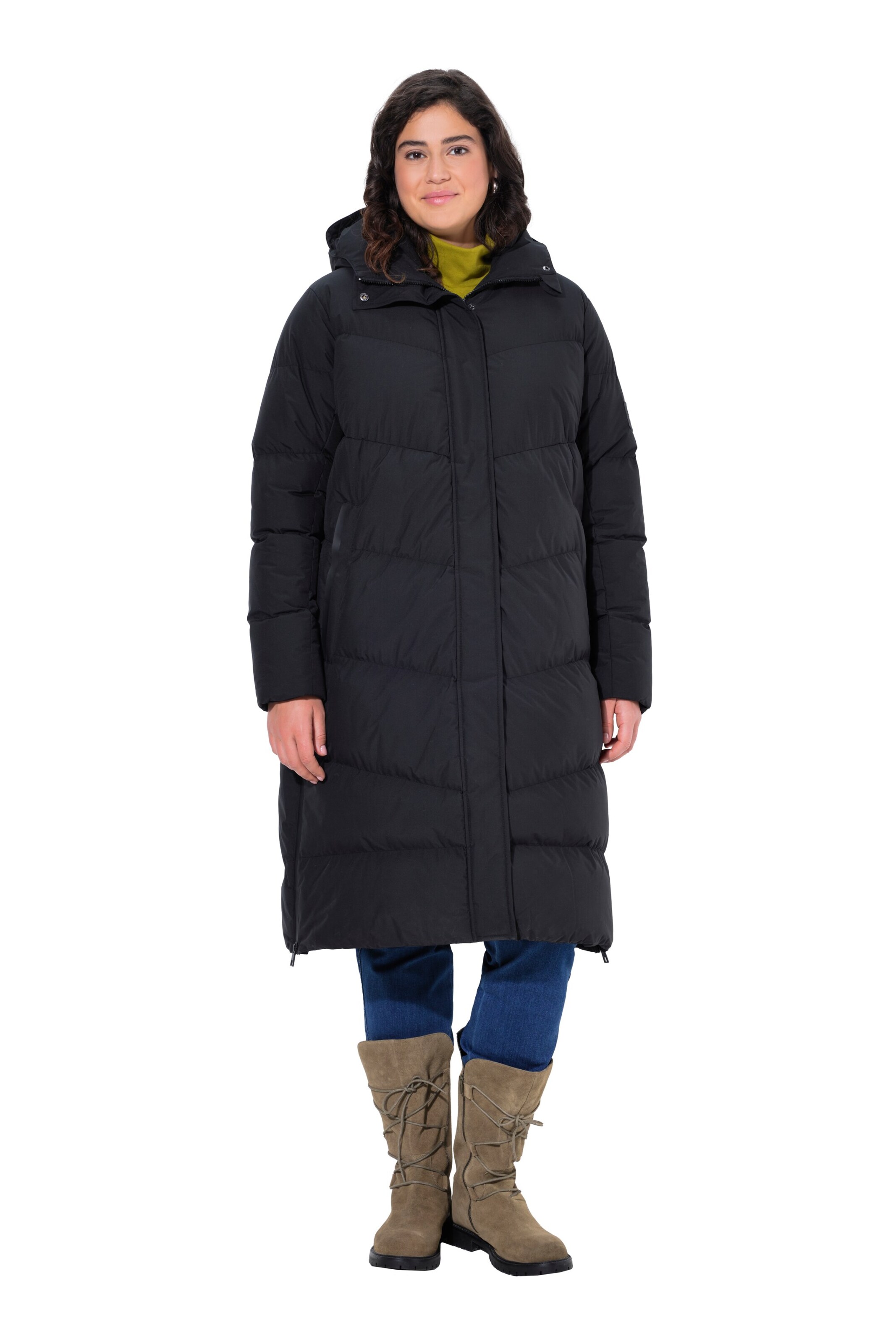 Ulla Popken Mantel in Schwarz: Vorderseite