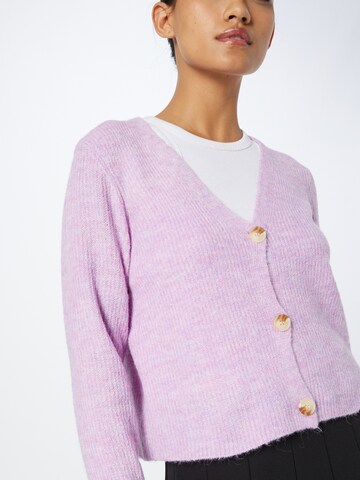 PIECES Knit Cardigan 'Ellen' in Purple