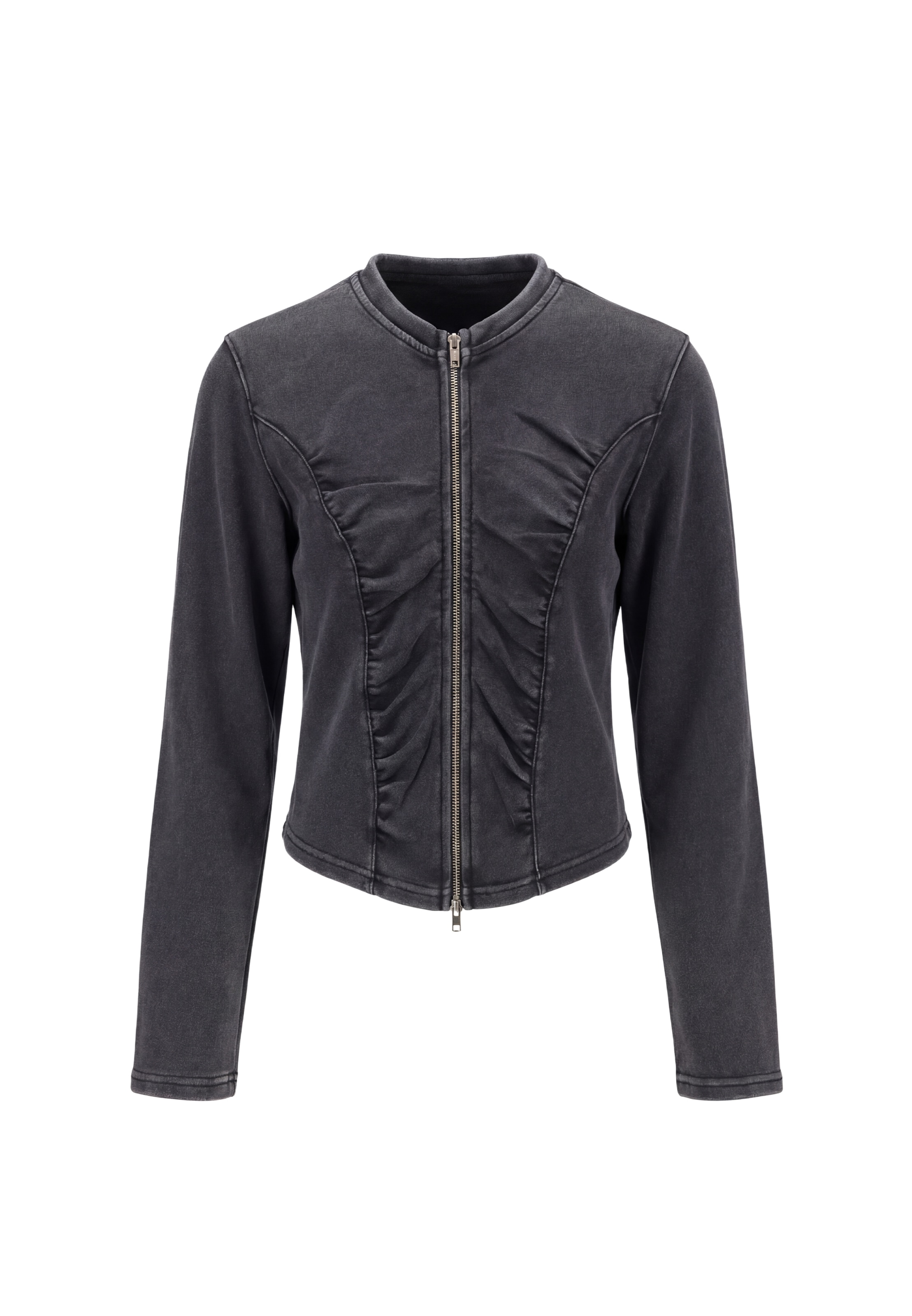 myMo ROCKS Sweatjacke in Grau: Vorderseite
