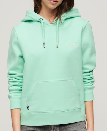 Sweat-shirt 'Essential' Superdry en vert : devant