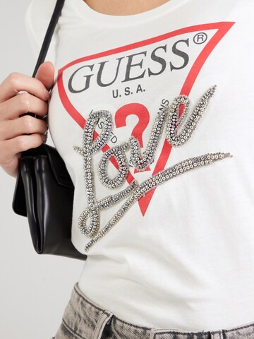 GUESS Футболка 'LOVE' в Белый