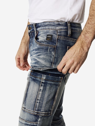 KOROSHI Slimfit Cargojeans in Blau