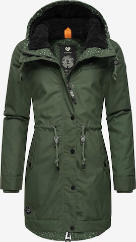 Ragwear Winter Parka 'Canny' in Green: front