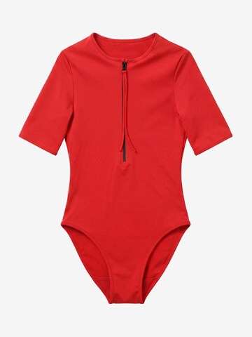 Jayne Klassiek Badpak 'Anti-UV Laura' in Rood: voorkant