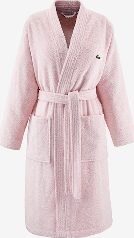 LACOSTE Bademantel lang 'LLECROCO' in Pink: Vorderseite