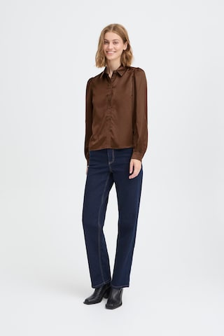 ICHI - Blusa 'SANZA' em castanho