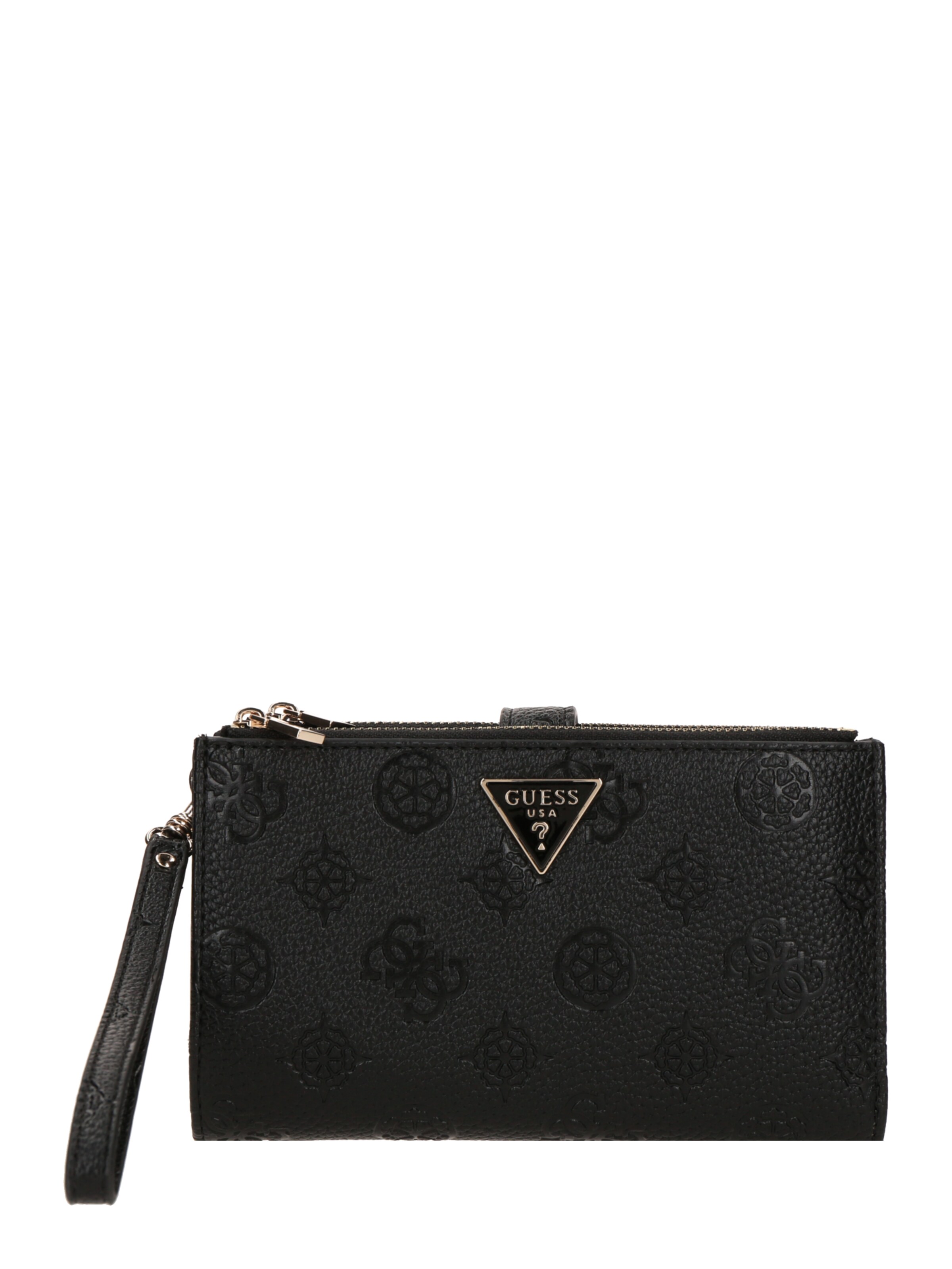 GUESS Portemonnee 'CRESIDIA II SLG DBL ZIP ORGNZR' in Zwart: voorkant