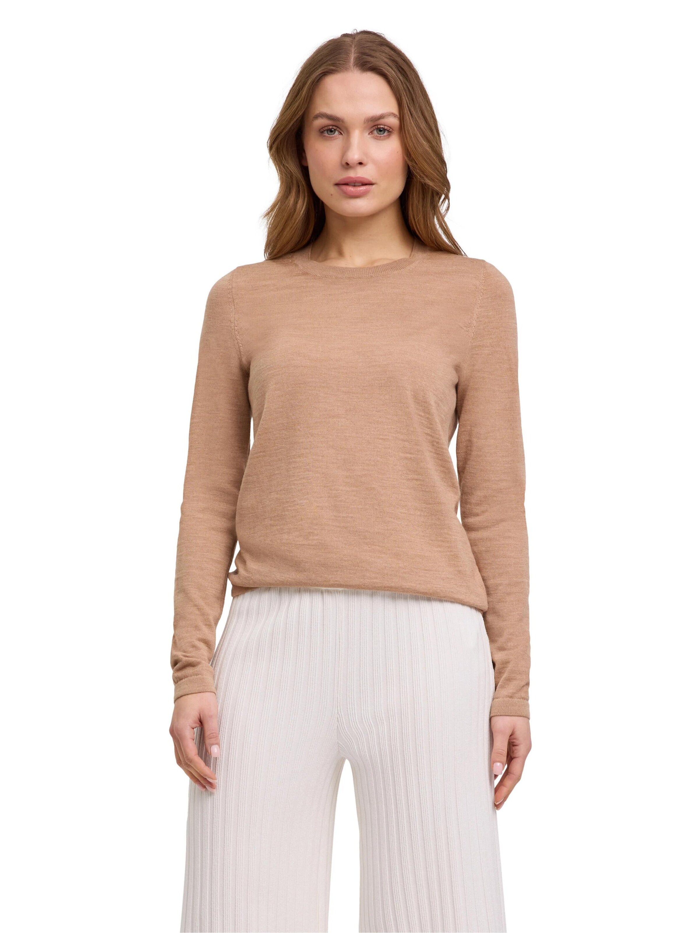 FALKE Pullover 'Pure Merino Wool'‌‌‌‌‌ in Beige: Vorderseite