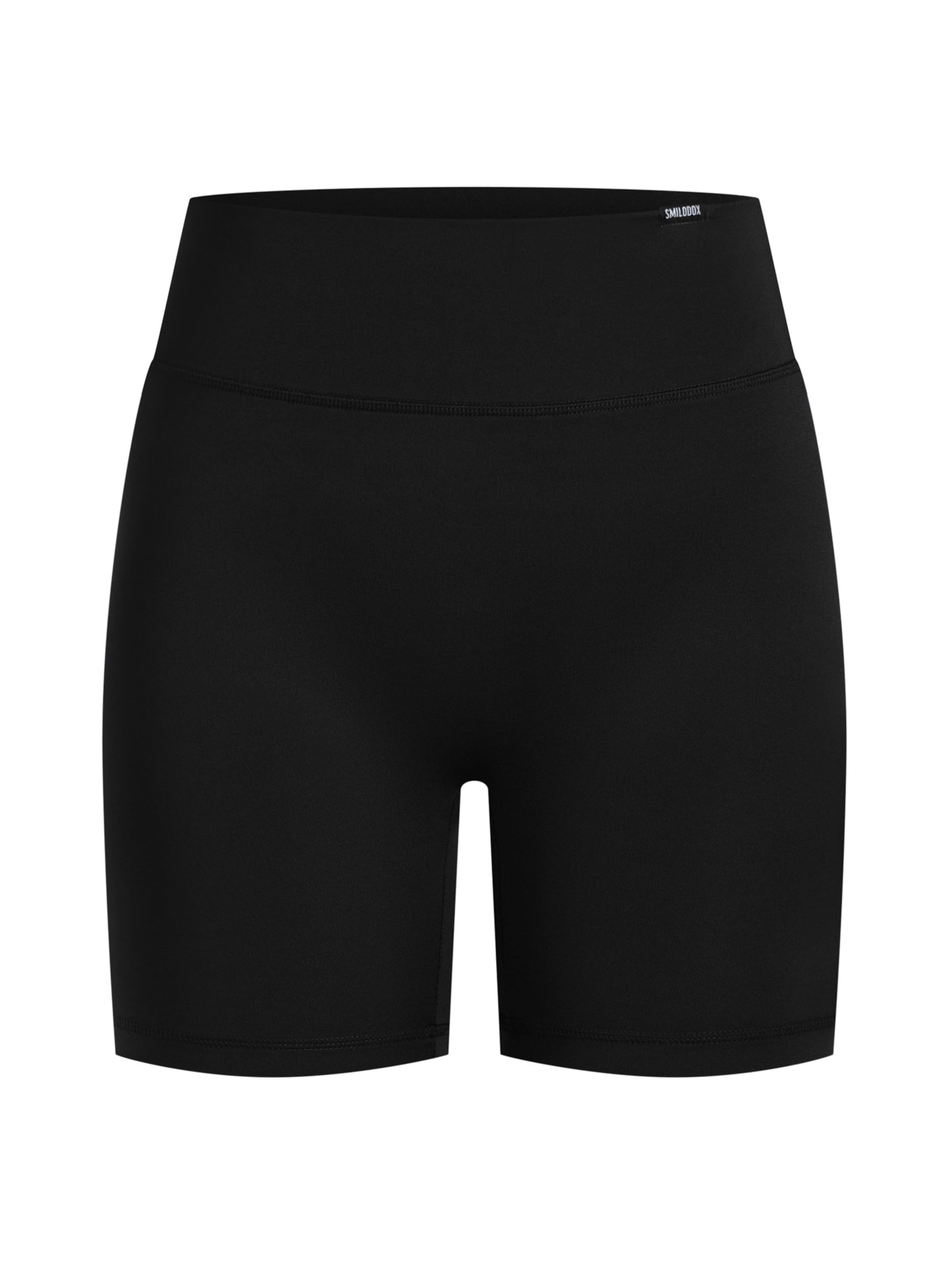 Smilodox Slimfit High Waist Shorts Darbie Soft Feel in Schwarz: Vorderseite