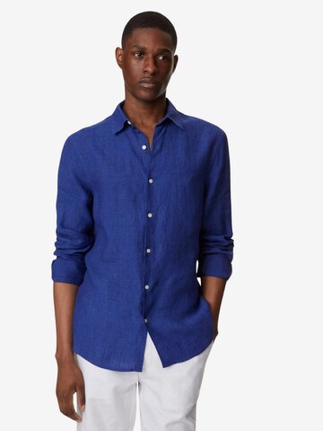 Marks & Spencer Regular fit Button Up Shirt in Blue: front