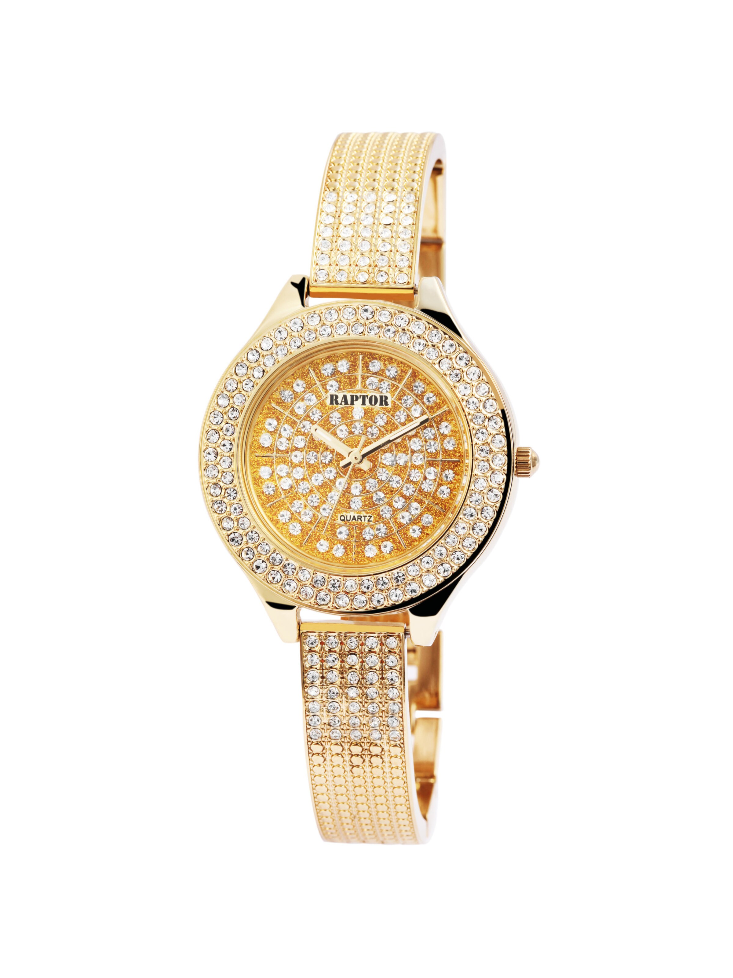 Raptor Analog Watch 'Suela, Strass' in Gold