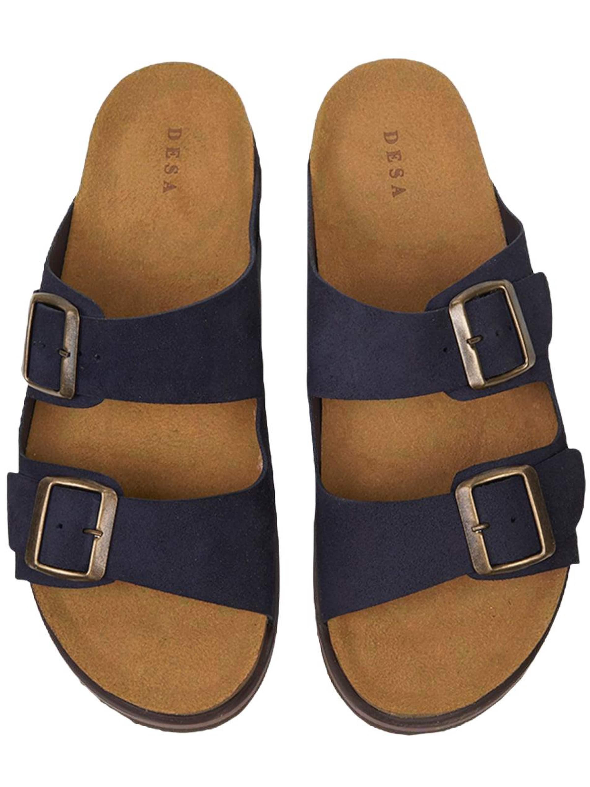 Desa - Zapatos abiertos 'DESA Herren-Sandalen aus Wildleder mit Doppelschnalle' en azul