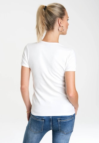 LOGOSHIRT Shirt 'Human Torch – Flame On' in White