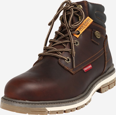 Dockers by Gerli Čizme na vezanje u kestenjasto smeđa / tamno smeđa / crvena, Pregled proizvoda