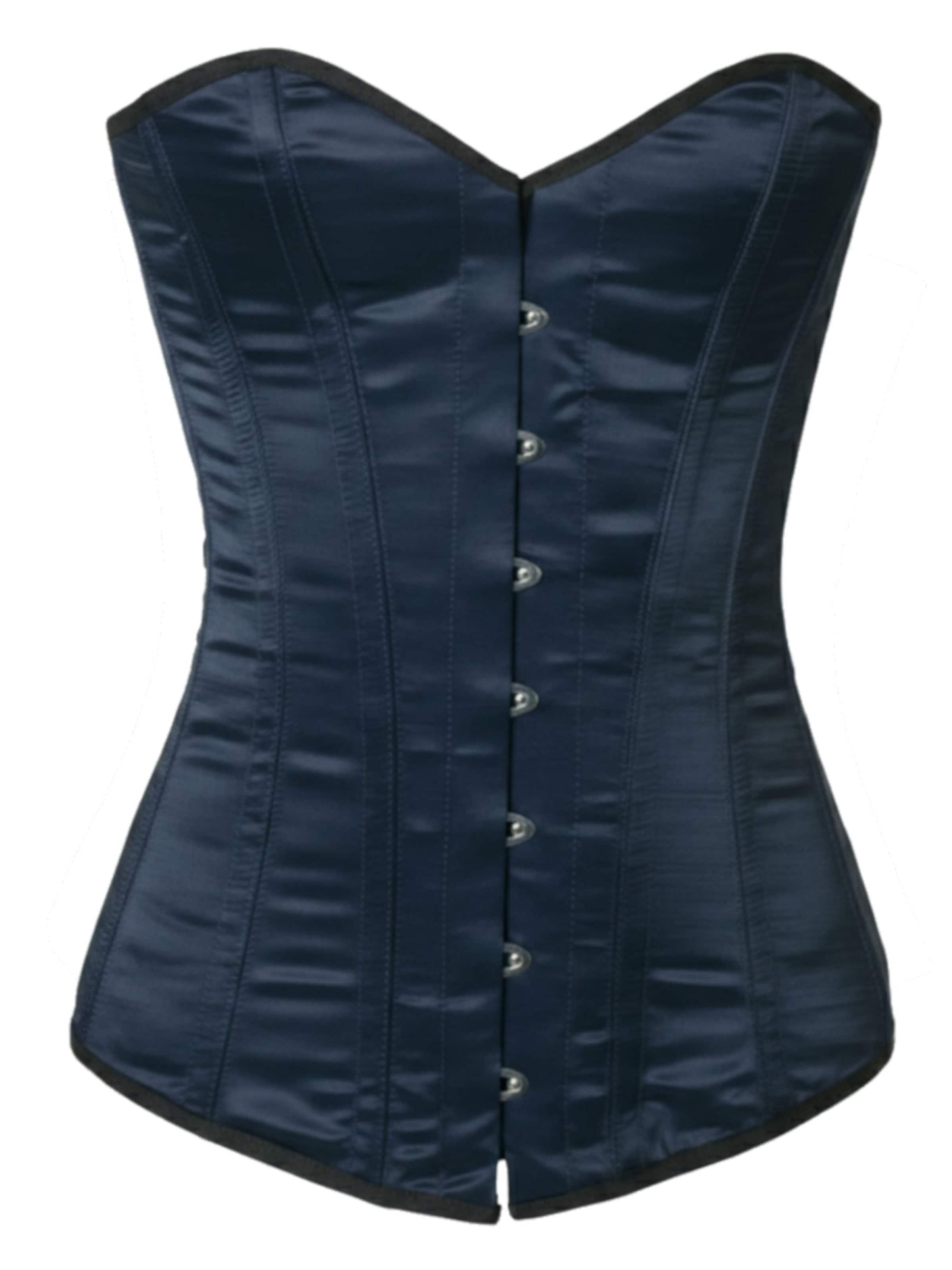 fapedo Bodice 'Satin Vollbrust Korsett Corsage sx99' in Blue: front