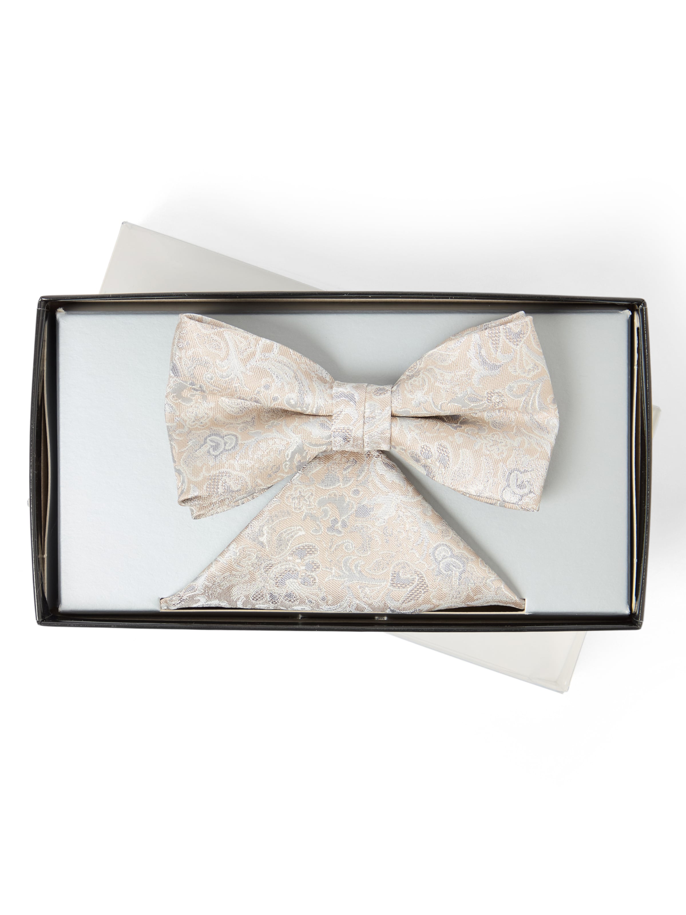 WILVORST Herren Fliege und Einstecktuch in beige, Produktansicht