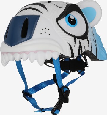 Crazy Safety Helm 'Tiger' in Weiß: Vorderseite