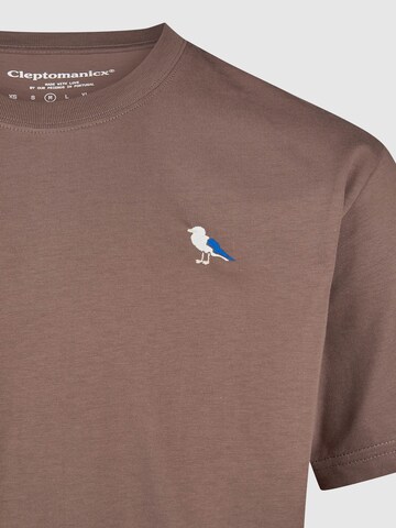 Cleptomanicx T-Shirt 'Embro Gull' in Braun