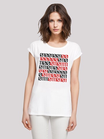 F4NT4STIC Shirt 'I Love You 01001001 Binary Code Valentinstag' in Wit: voorkant