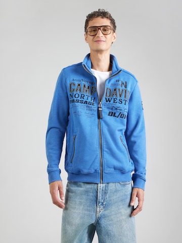 CAMP DAVID - Sudadera con cremallera en azul: frente