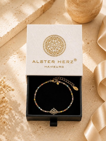 Alster Herz Náramek 'Bali Lotus Glow' – zlatá