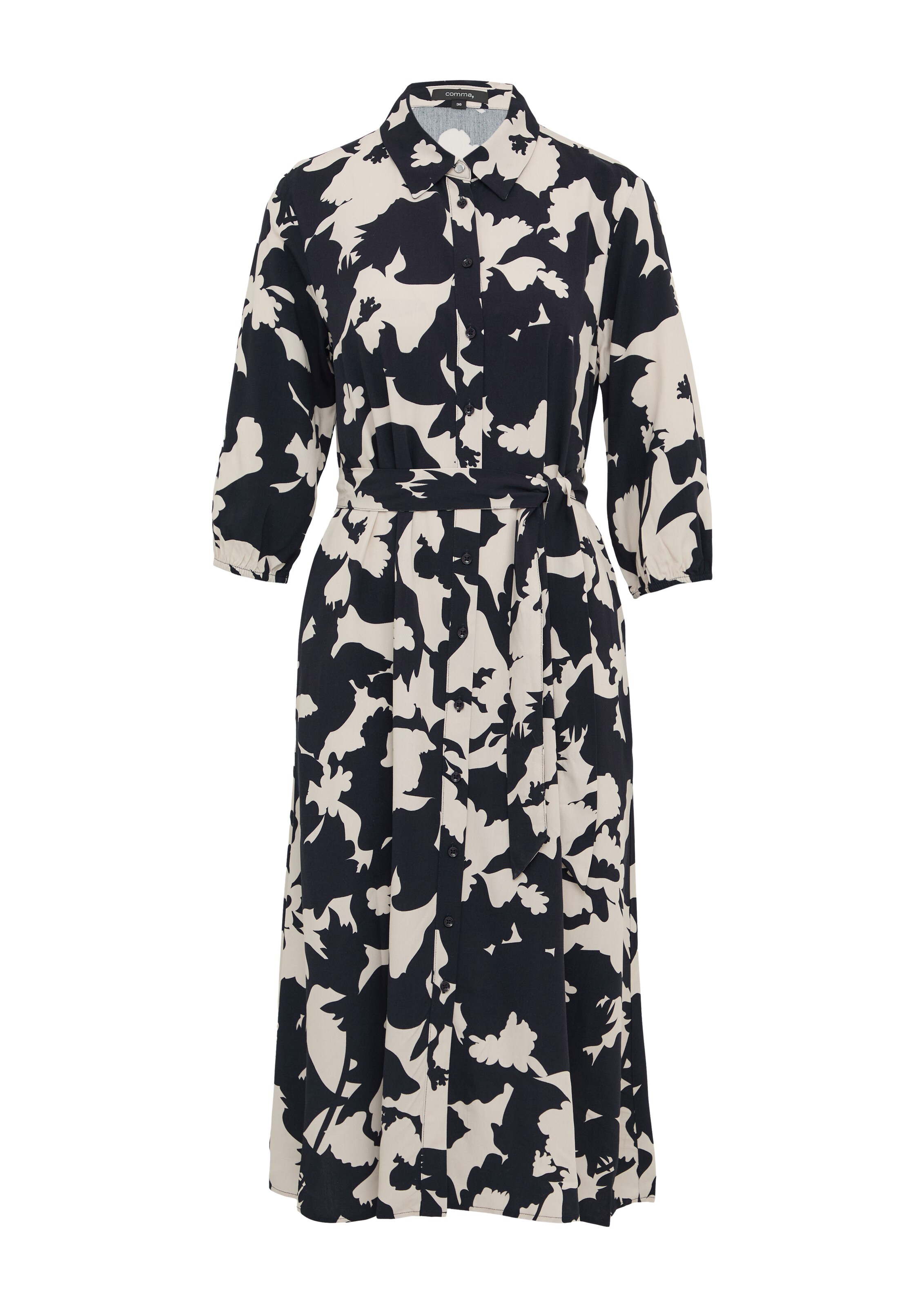 COMMA Платье-рубашка в Черный: спереди