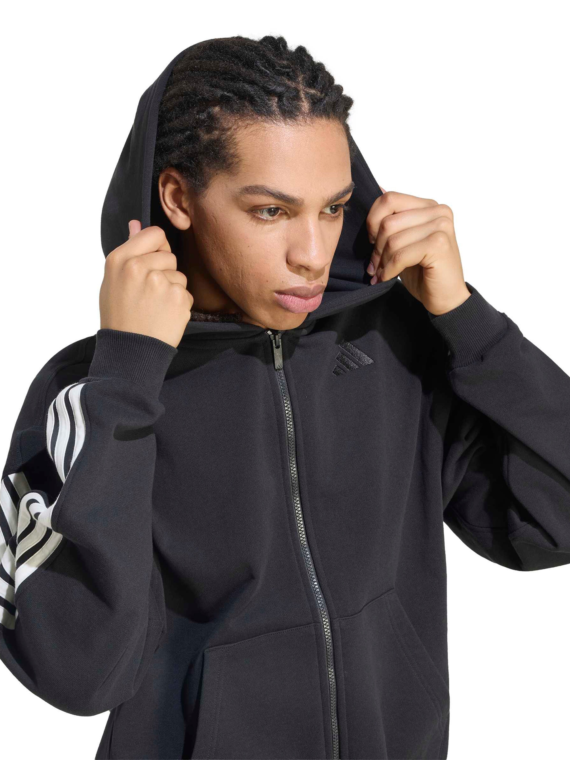 Bluză cu fermoar sport de la ADIDAS SPORTSWEAR pe negru