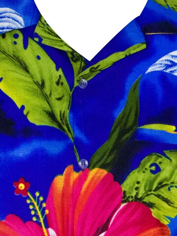 King Kameha Shirt 'Big Flower' in Blau
