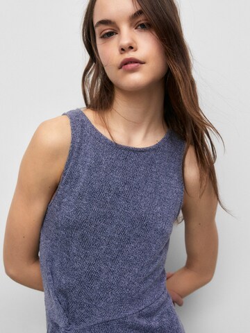 Pull&Bear Pletena obleka | modra barva